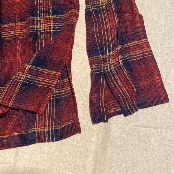 Anthropologie Cloth and Stone Homestead Plaid Off The Shoulder Top - Picture 8 of 14